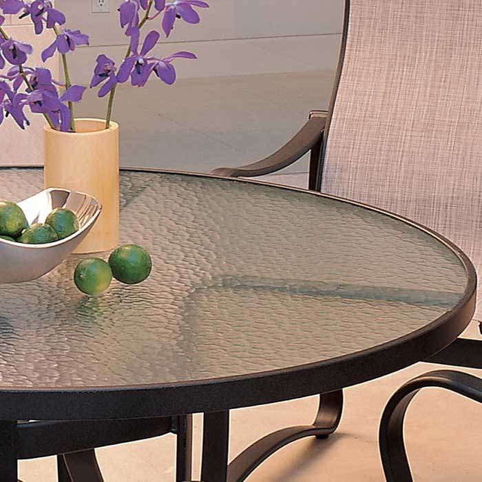 Patio furniture glass comes in a variety of shapes, including round, oval,  rectangular, square and hexagonal