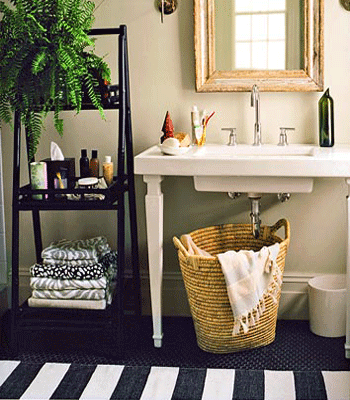 Flowers don't have to make a bathroom feel messy