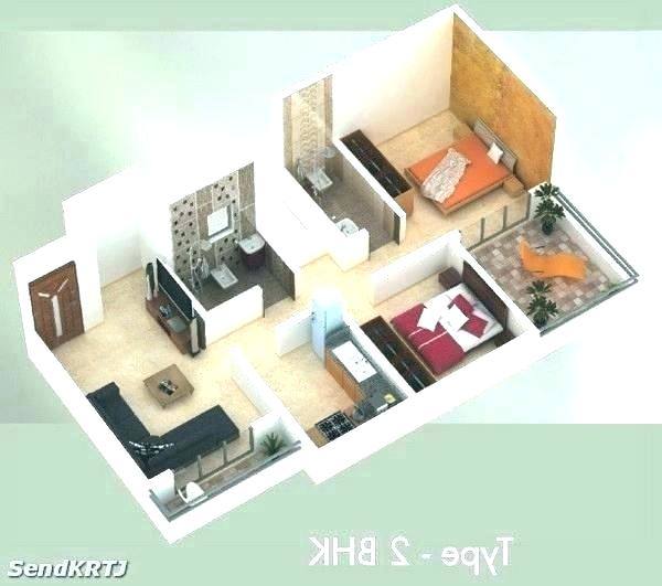 house plan 3d image of 2 bedroom house plans house plan 3d model india