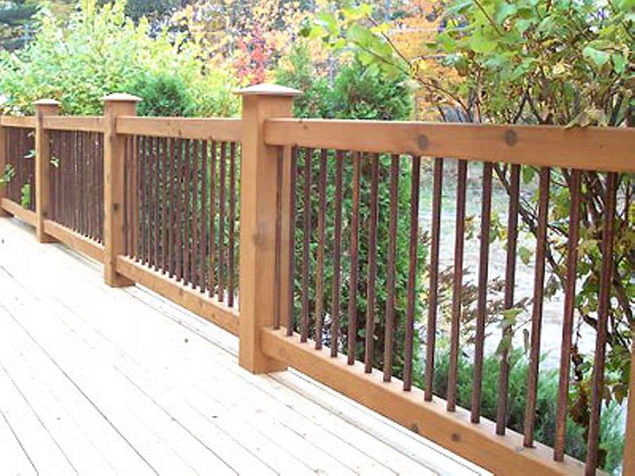 horizontal wood deck railing ideas wooden railings design porch cedar