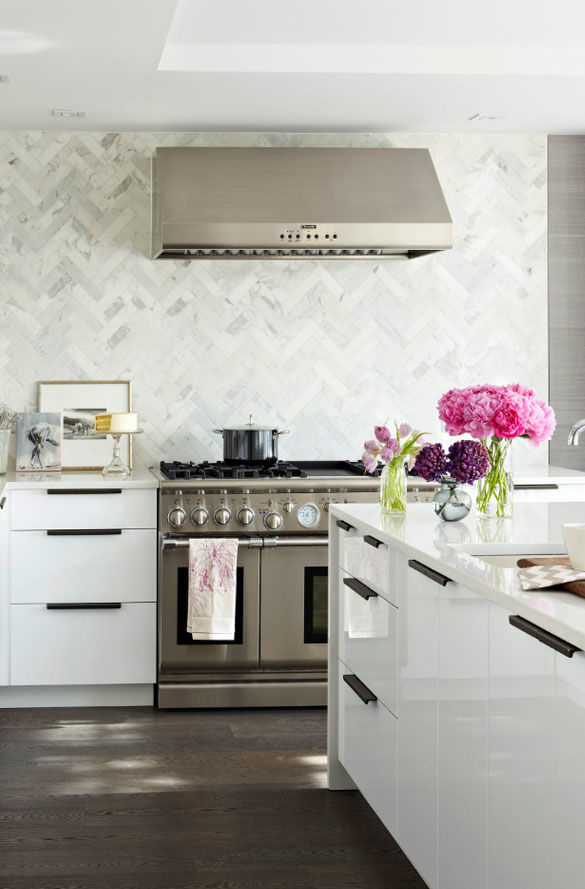 White Marble Tile Backsplash