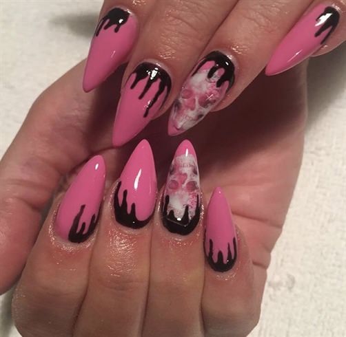 #gothnails #goth Goth nails black everything goth life goth fashion Pointed nails black nails bling nails goth nails nail art gel nails acrylic nails almond