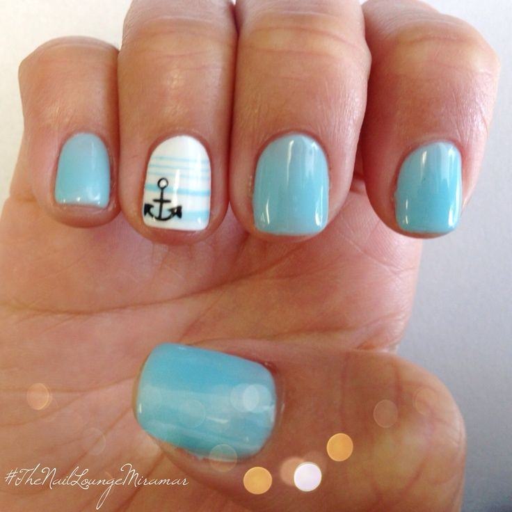 “Marine” Summer Gel Nail Designs