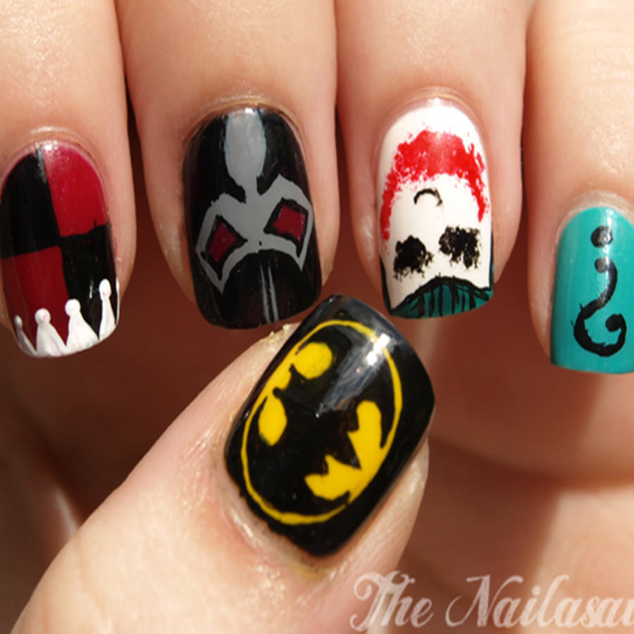 Batman stiletto nails