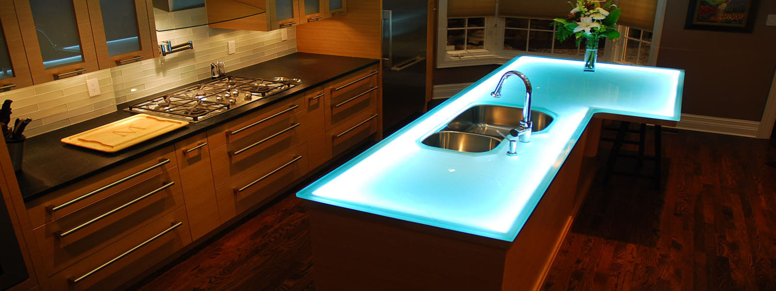 Decor Tips Awesome Recycled Glass Countertops With Kitchen Sink regarding Recycled Glass Kitchen Countertops