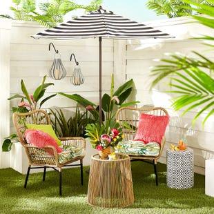 White Caribbean Wicker Patio Furniture Sectional