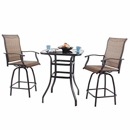 Incredible Outdoor Swivel Chairs with Orleans 3 Piece Outdoor Bistro Set  With Swivel Glider Chairs