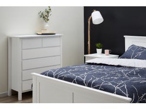 white timber bed