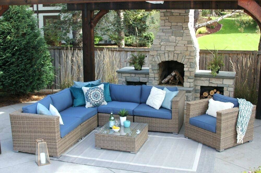Shop for Sundale Outdoor 2 Pcs All Weather Patio Furniture Set Brown Wicker  Barstool with Blue Cushions, Back Support and Armrest at Wholesale Price on