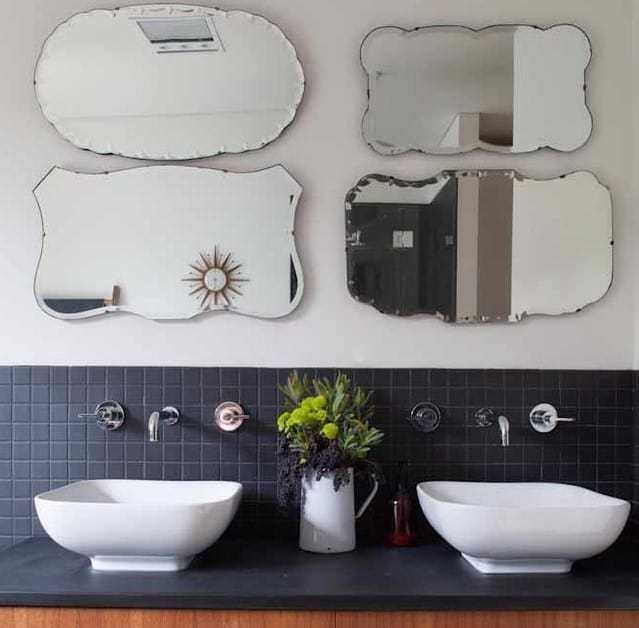 white and grey bathroom