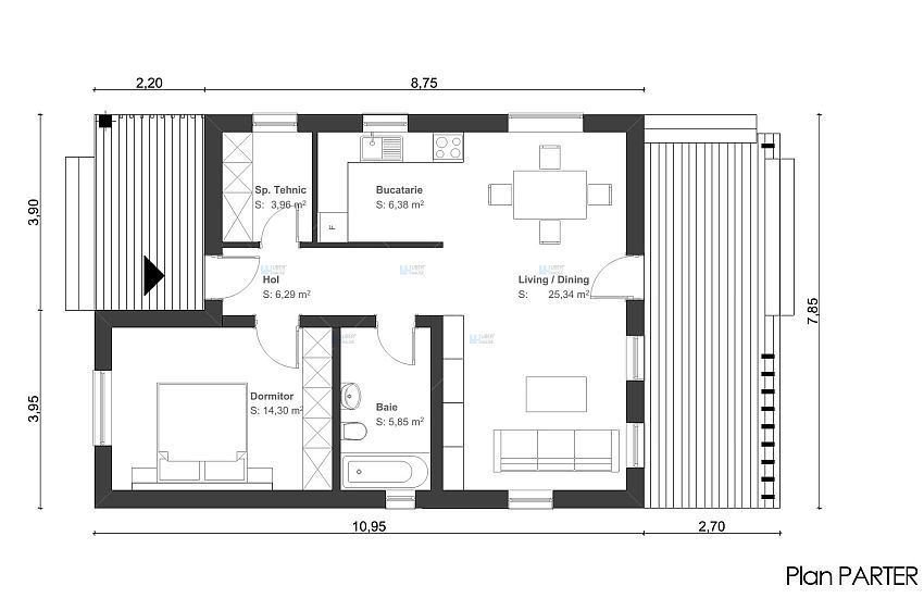 Ground floor plan length : 35 meter