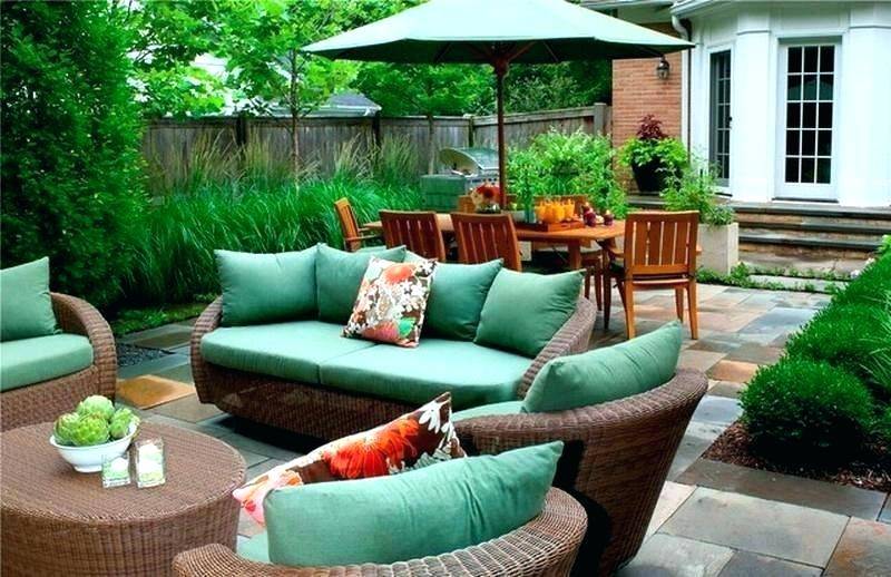 com : Oakside Small Patio Furniture Set Outdoor Wicker Porch  Furniture Loveseat and Chairs with Extra Cushion Covers for Replacement  (Grey) : Garden
