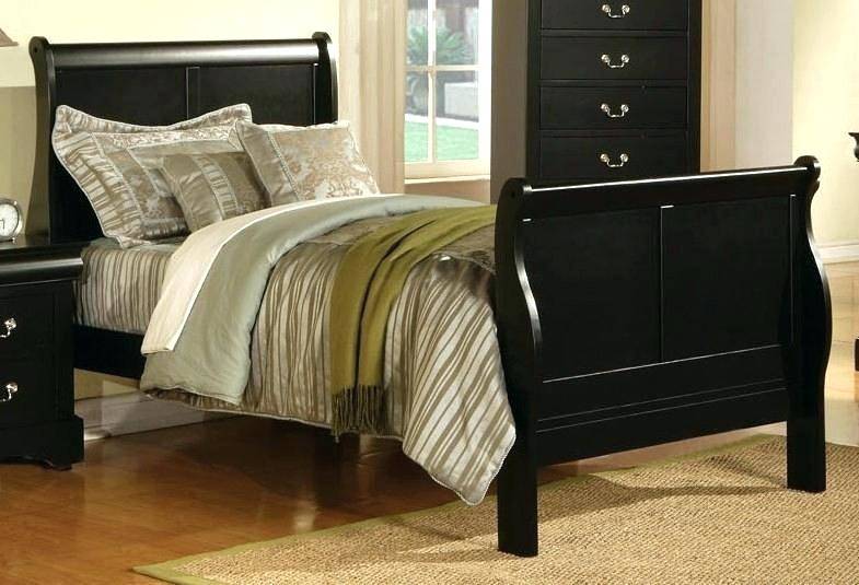 Isony 594 Black Louis Philippe Style Wood Bedroom Furniture Set King Bed Dresser Mirror Nighstand