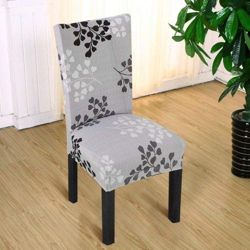 JUNGEN Dining Chair Covers Geometric Striped Printed Chair Protective Covers Stretch Chair Covers for Dining Room