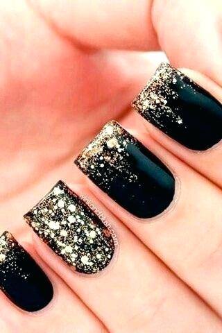 Admirable Rich Acrylic Nails with Gel Polish and Glitter Design