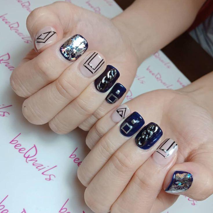 Naked minion nails design art