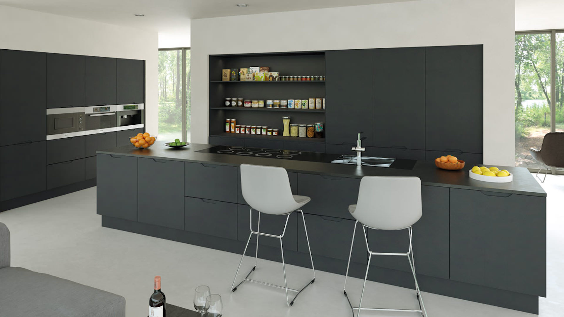 Luna Graphite · Magnet Luna Kitchen in matt grey