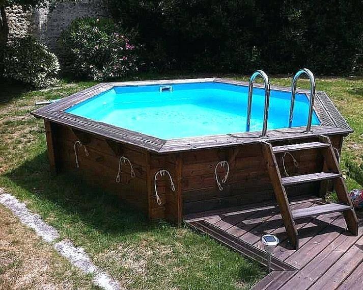 Unique pool design with concrete coping and pool decking [Design:  Rebuilt / Brian Jones