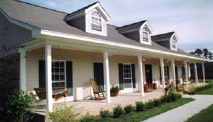 My house is a very simple ranch style house and I think the simple design of that balustrade fits the style