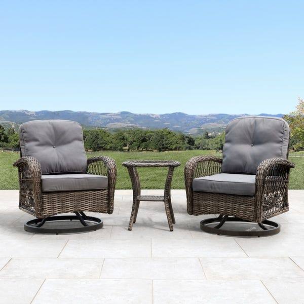 Breckenridge Swivel Rocker 2 Piece Patio Furniture Set (Brick Red)