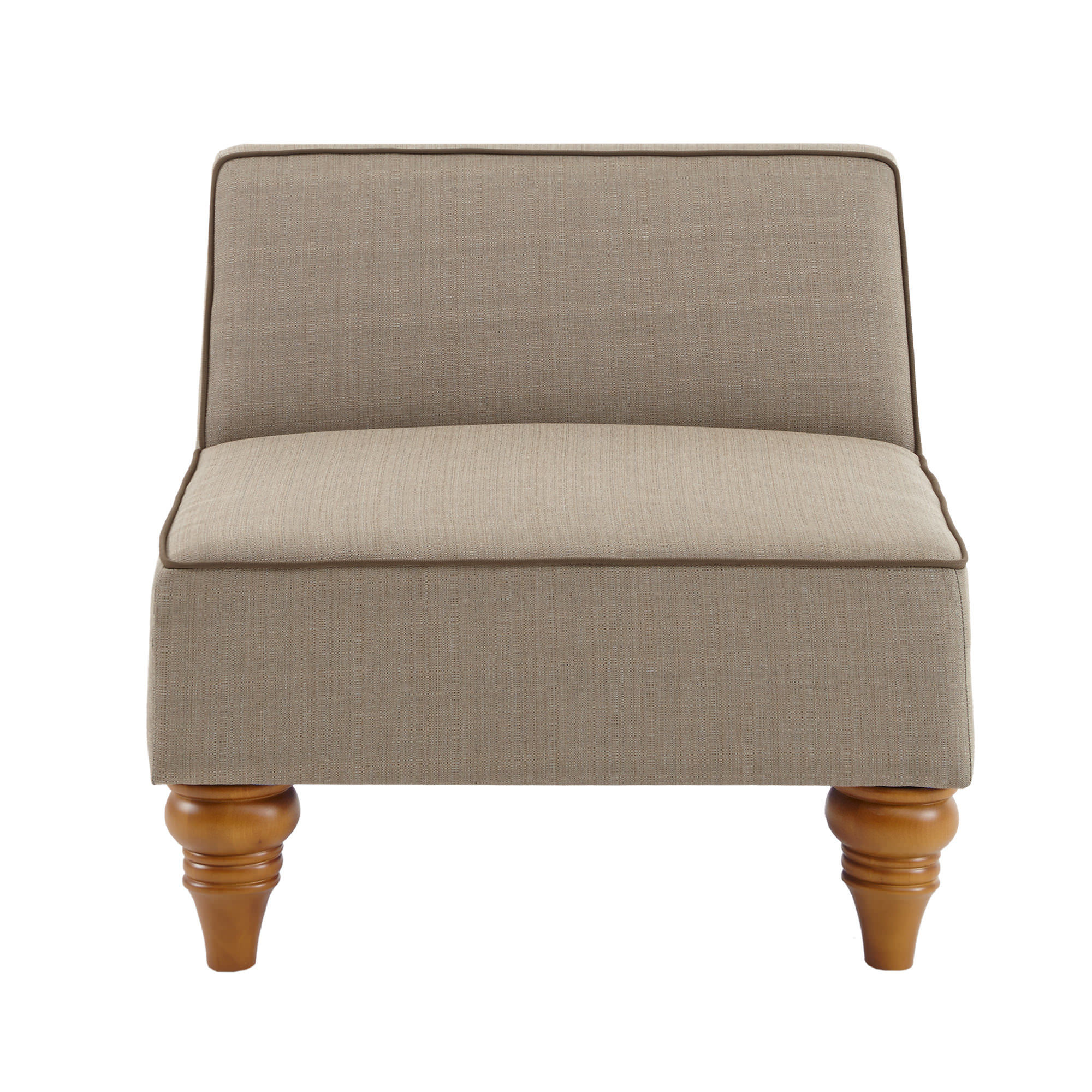 Baxton Studio Verlin Modern and Contemporary Beige Fabric Upholstered and Dark Brown