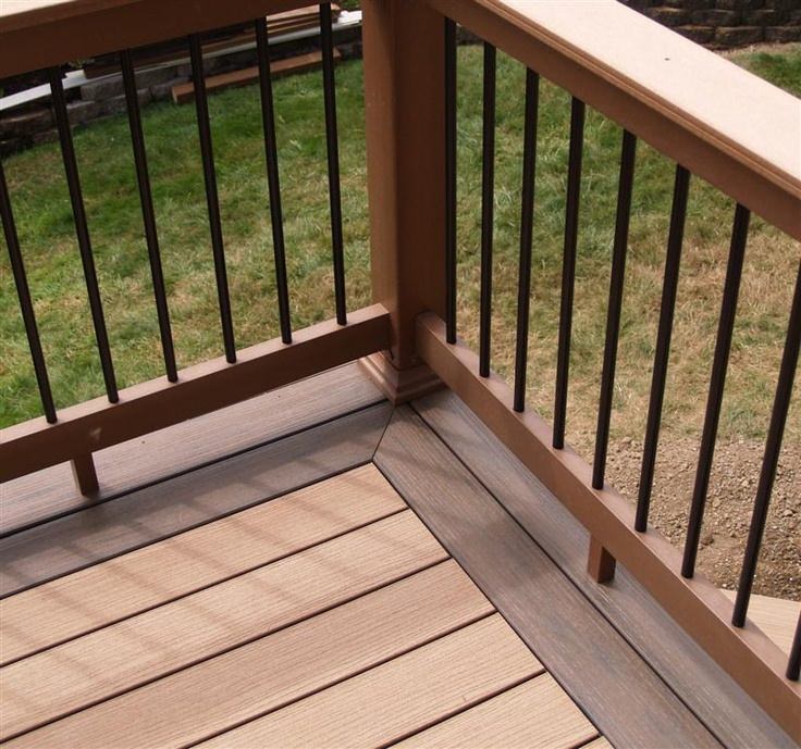 Wonderful Trex Decking in Trex Saddle Accents with a dark brown border