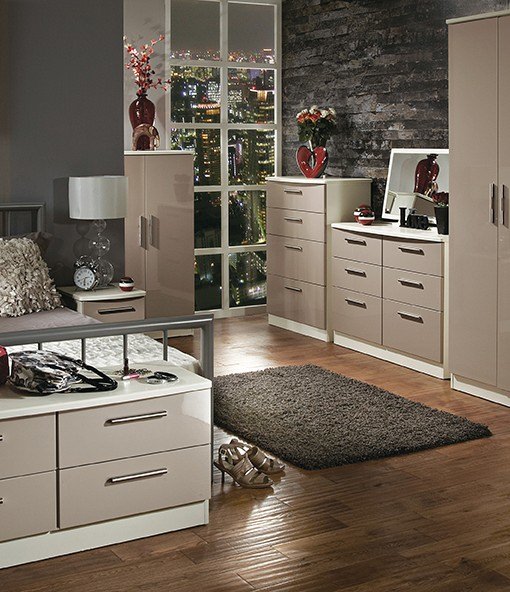 The stunning Knightsbridge high gloss bedroom furniture